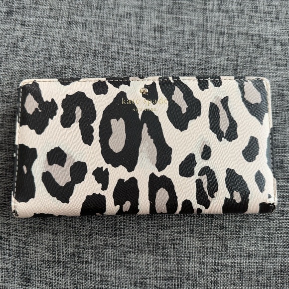 Kate Spade Black and Cream Leopard Print Wallet - Picture 1 of 11
